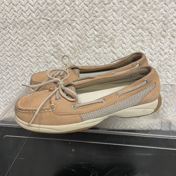 Sperry Top Sider Womens Tan Boat Shoes 2-eye Loafers size 8M Nautical Preppy - Picture 2 of 8